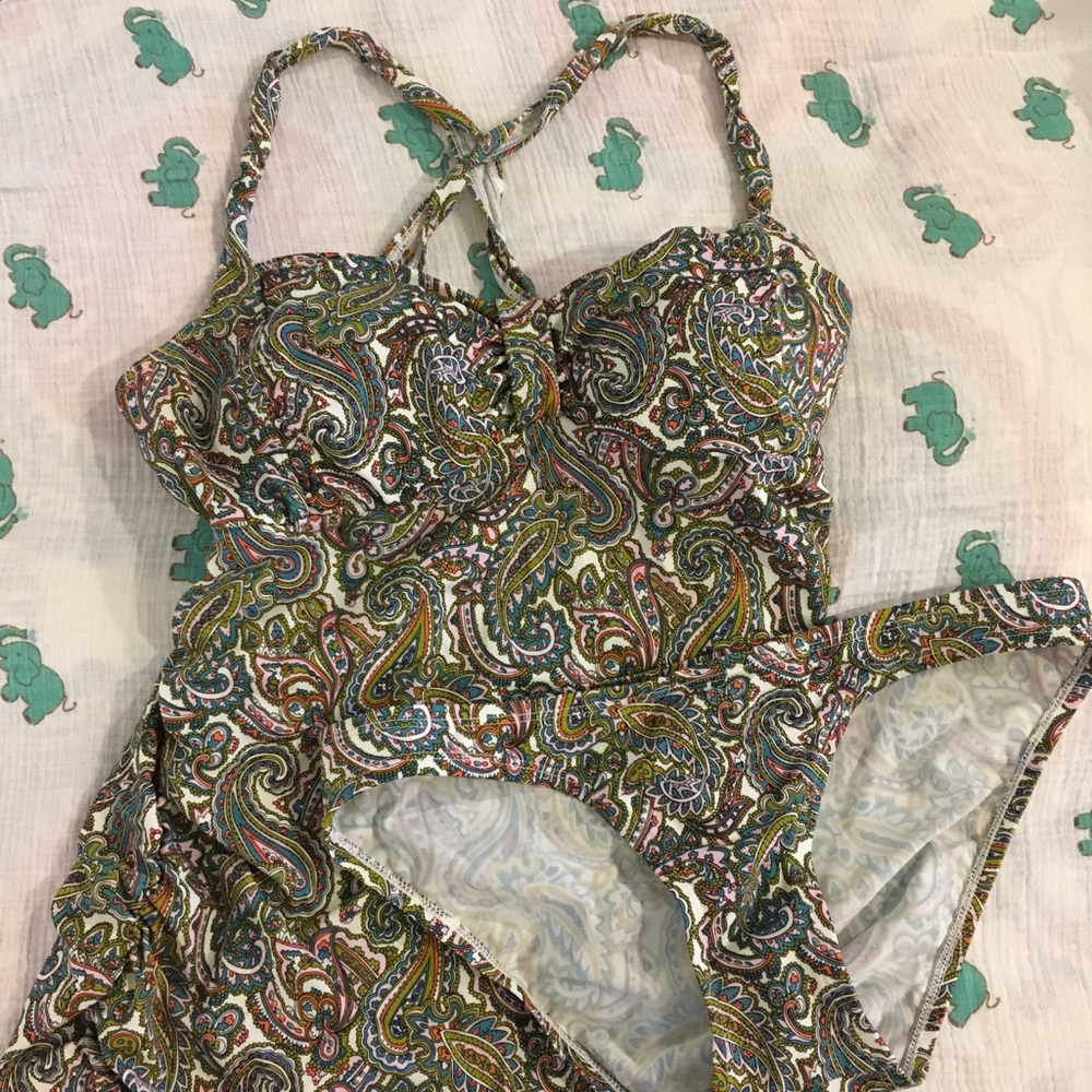 Paisley Maternity Tank Swimsuit